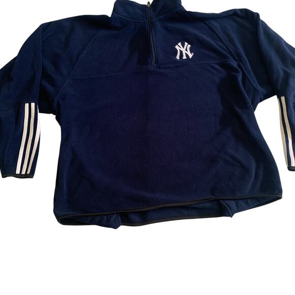 Adidas Men's Size 2XL New York Yankees 1/4 Zip Baseball Fleece Pullover Sweater - Picture 11 of 16